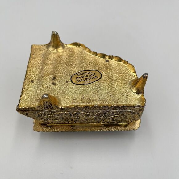 Vintage SANKYO Art Of Chokin Grand Piano Music Box WORKS 1940 - 1960 Japan Bird - Picture 12 of 13